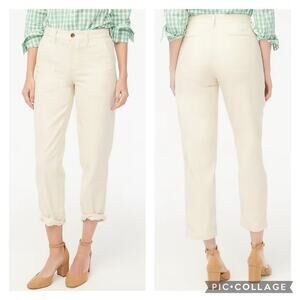 J Crew Cream Cotton Camp Pants Size 4